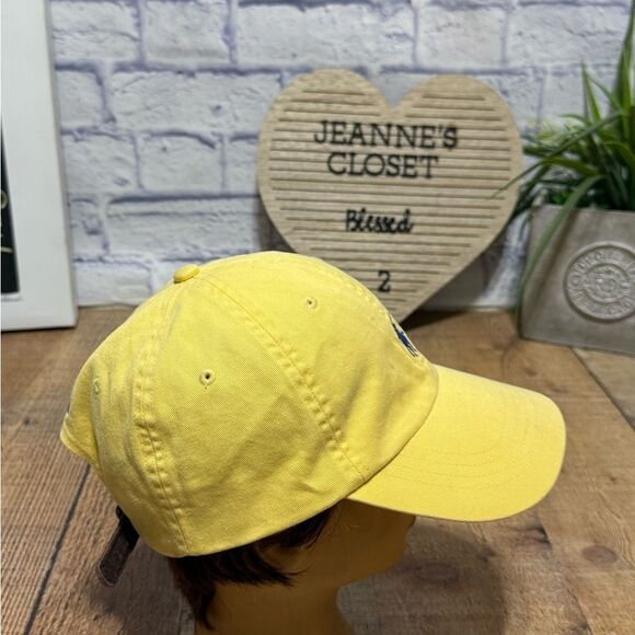 POLO RALPH LAUREN YELLOW CAP HAT ADJUSTABLE LEATHER STRAPBACK BASEBALL ONE SIZE - Picture 2 of 8